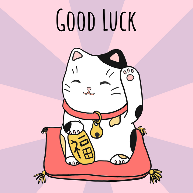 Good Luck Lucky Cat Card