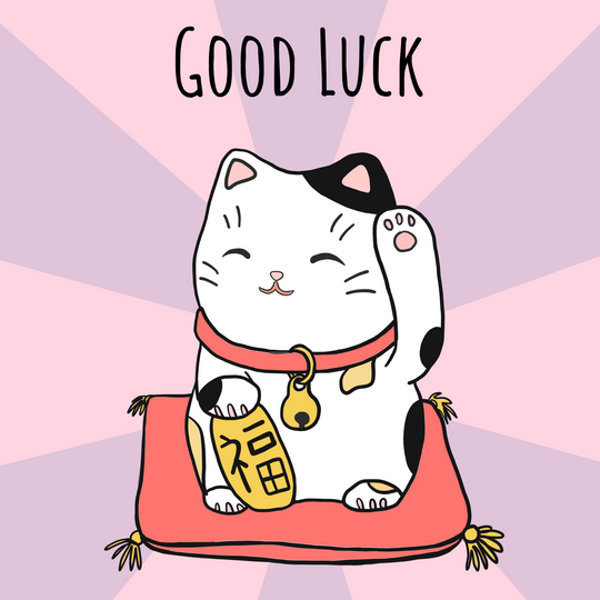 Good Luck Lucky Cat Card
