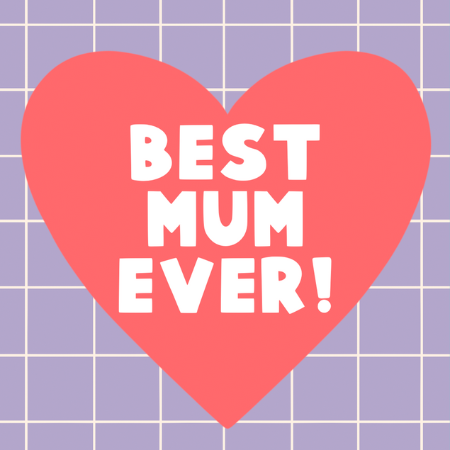 Best Mum Ever! Coral Heart Card