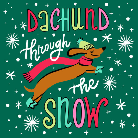 Dachund Through The Snow Card