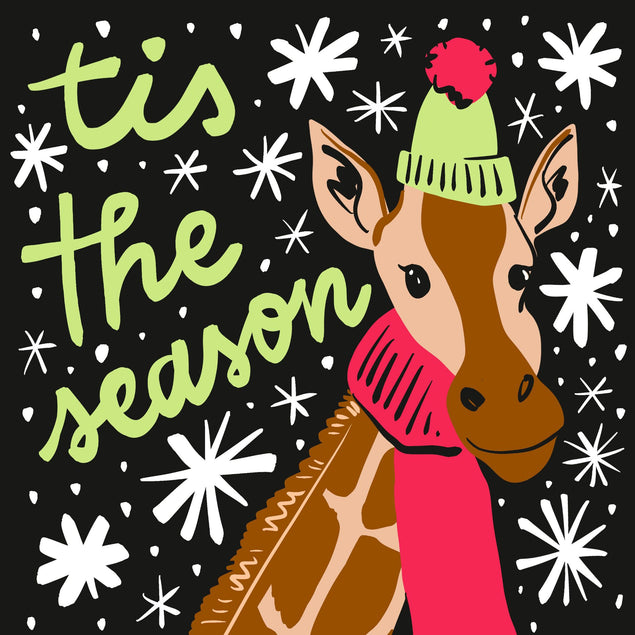 Tis The Season Giraffe Christmas Card