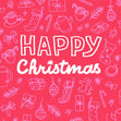 Happy Christmas - Christmas Symbols Pink Card