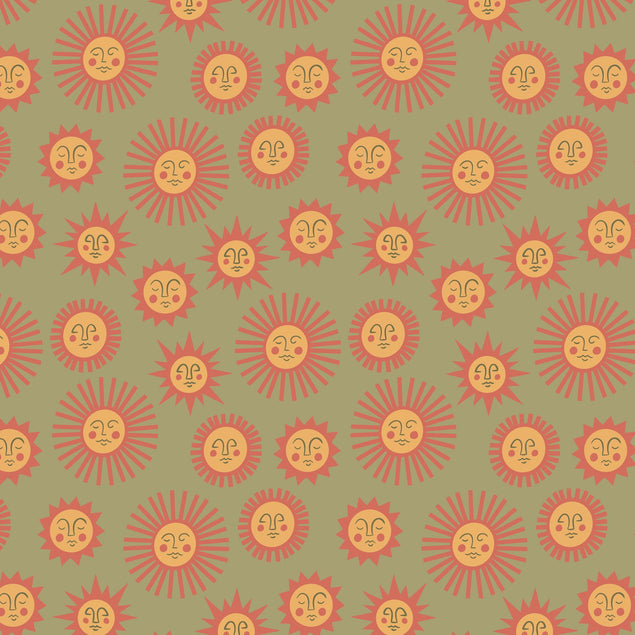 Orange Illustrated Suns Card