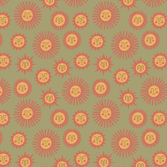 Orange Illustrated Suns Card