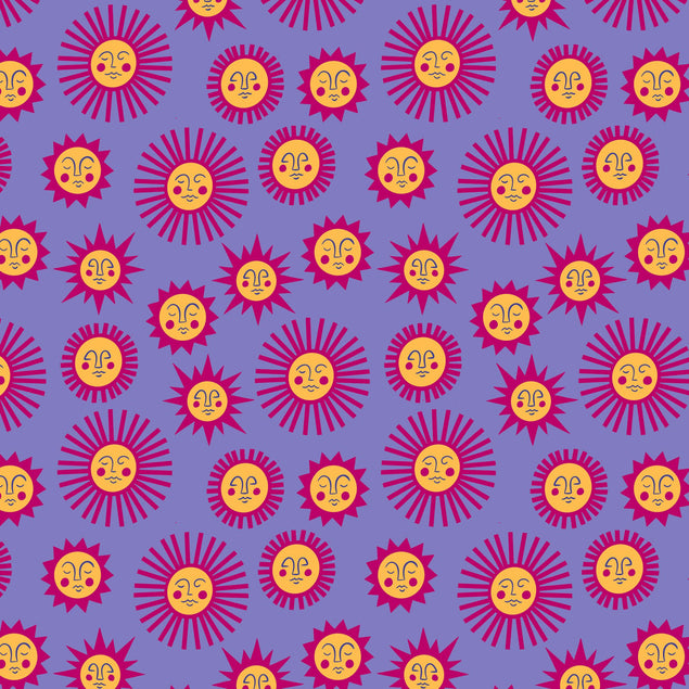 Purple Illustrated Suns Card