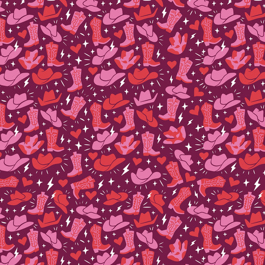 Purple Illustrated Cowboy Card