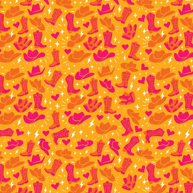 Yellow Illustrated Cowboy Card