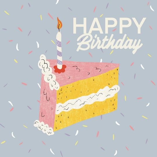 Happy Birthday Cake Slice Card