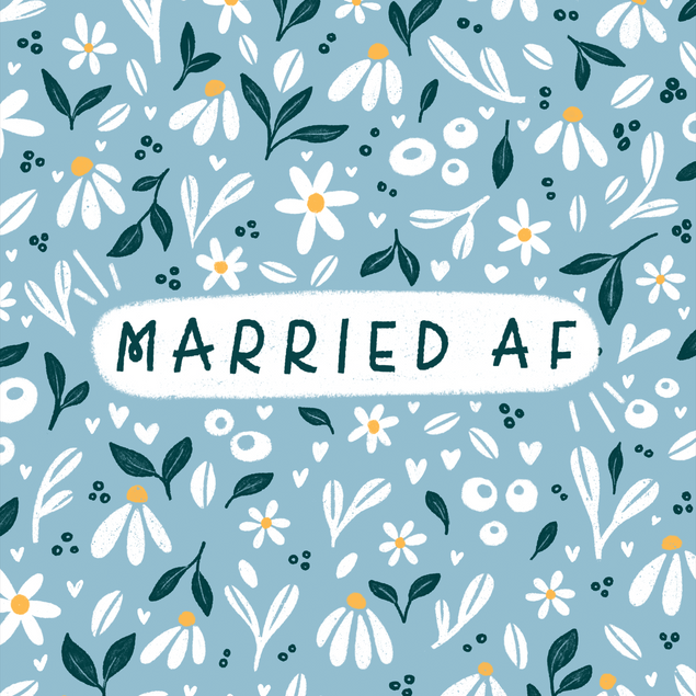Married AF - Cute Daisies Wedding Card