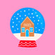 Bakery Snow Globe Pink Christmas Card