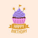 Happy Birthday Purple Cupcake Card