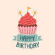 Happy Birthday Red Cupcake Card