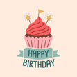Happy Birthday Red Cupcake Card
