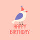 Happy Birthday Party Bird Peach Card