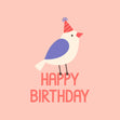 Happy Birthday Party Bird Peach Card