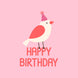 Happy Birthday Party Bird Pink Card