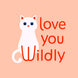 Love You Wildly Cute Cat Peach Card