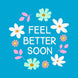 Feel Better Soon Flower Garland Blue Card