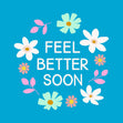 Feel Better Soon Flower Garland Blue Card