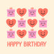 Happy Birthday Hearts And Presents Beige Card