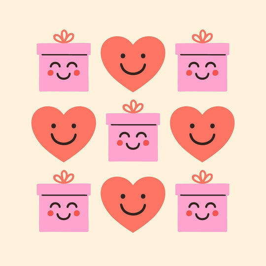 Hearts And Presents Beige Birthday Card