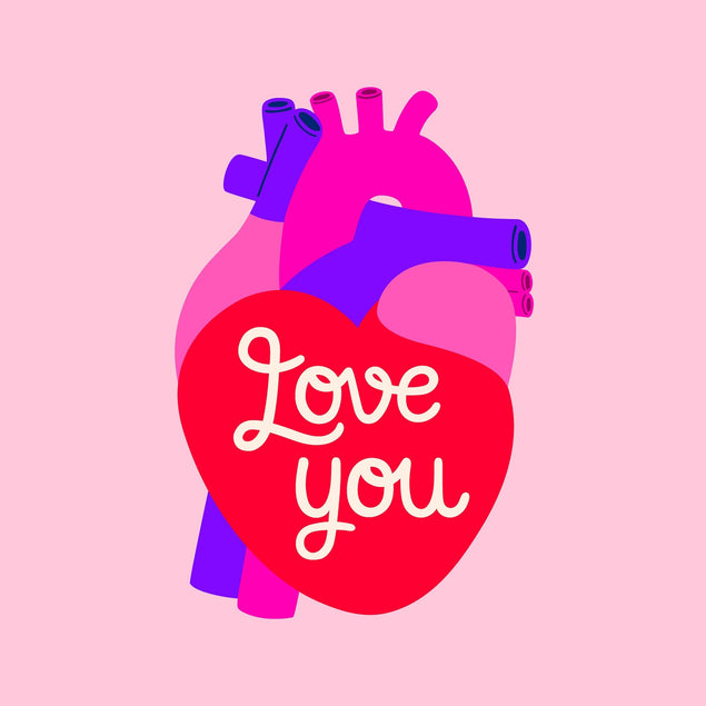 Love You Realistic Heart Card