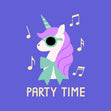 Party Time Unicorn Blue Card
