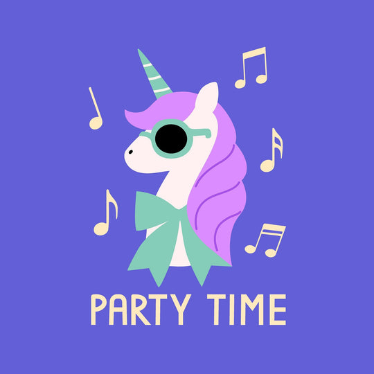 Party Time Unicorn Blue Card