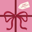 Merry Christmas Red Present Ribbon Card