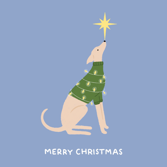 Cute Greyhound Christmas Card