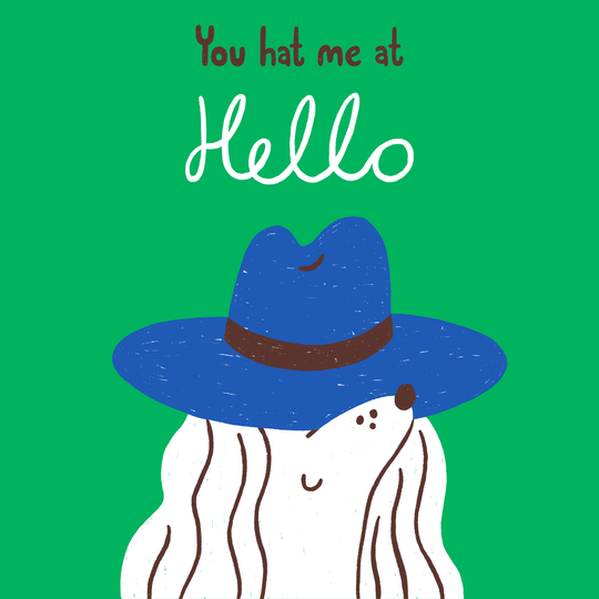 You Hat Me At Hello Funny Pun Card