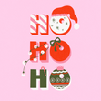 Ho Ho Ho Decorated Pink Christmas Card