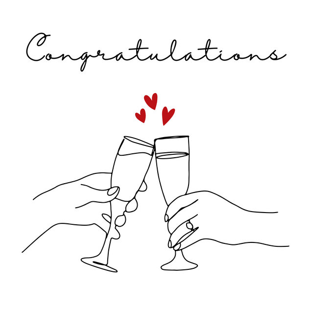 Congratulations Elegant Engagement Card