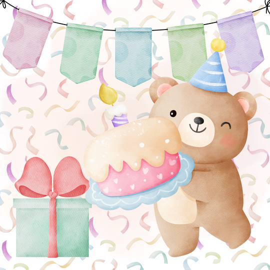 Cute Bear Birthday Celebration Card