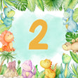 2nd Birthday Cute Baby Dinosaurs Card