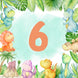 6th Birthday Cute Baby Dinosaurs Card