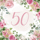 50th Birthday Pink Flowers Card