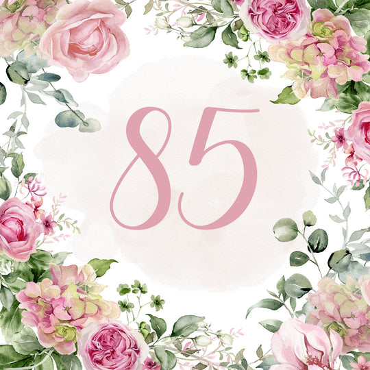 85th Birthday Pink Flowers Card