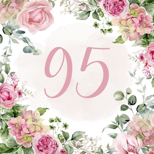 95th Birthday Pink Flowers Card