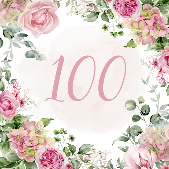 100th Birthday Pink Flowers Card