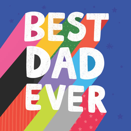 Best Dad Ever Bright Colourful Card
