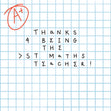 Thanks For Being The Best Maths Teacher Card