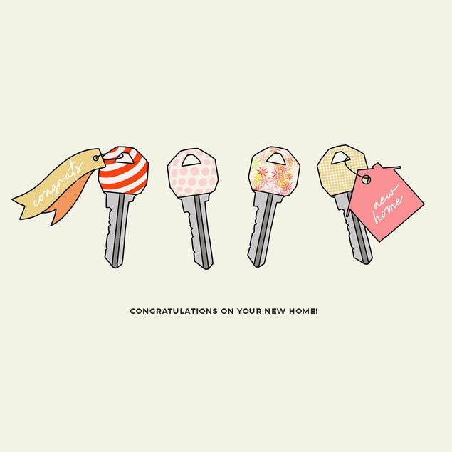 Congratulations On Your New Home! Different Keys Confetti-exploding Greetings Card