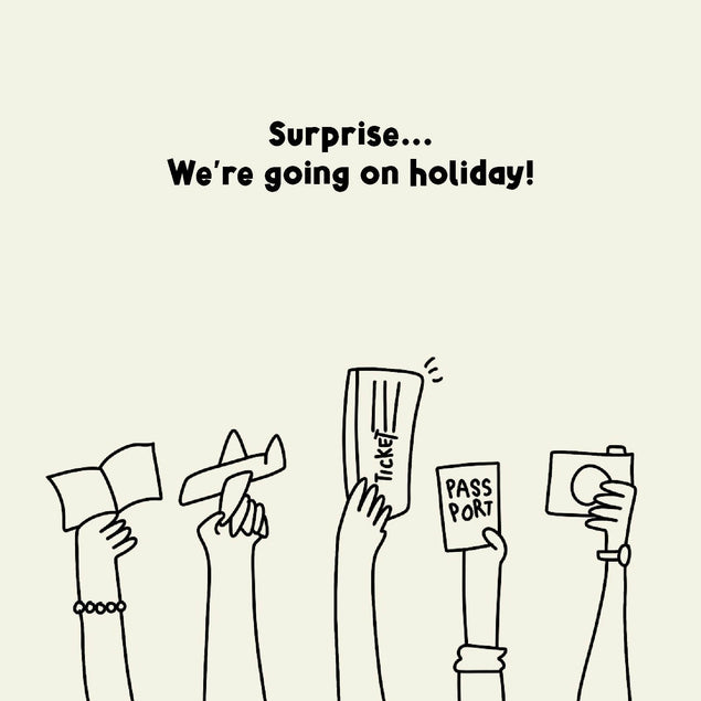 Surprise... We're Going On A Holiday! Confetti-exploding Greetings Card