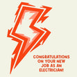Congratulations On Your New Job As An Electrician! Card