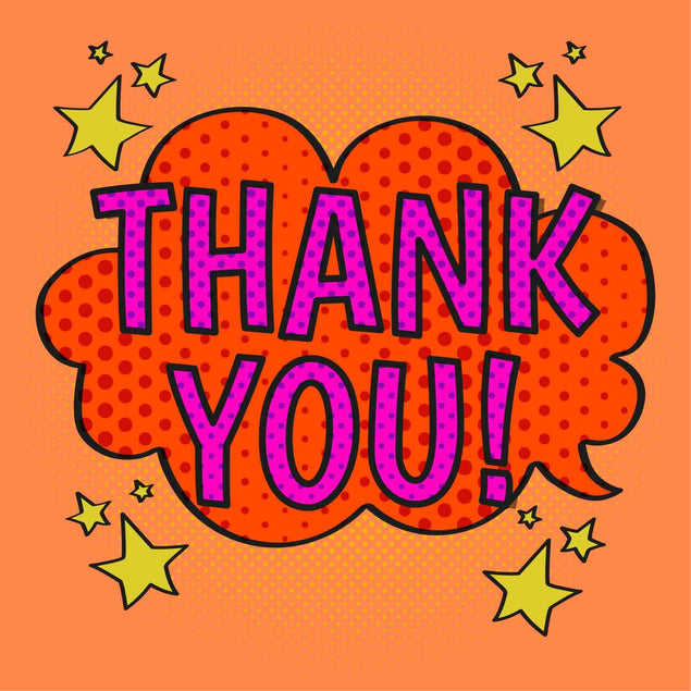 Thank You Comic Book Style Card