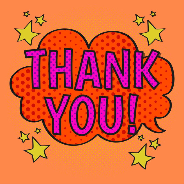 Thank You Comic Book Style Confetti-exploding Greetings Card