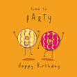 Time To Party Happy Donuts Birthday Confetti-exploding Greetings Card