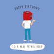 Happy Birthday Petrol Head Funny Confetti-exploding Greetings Card