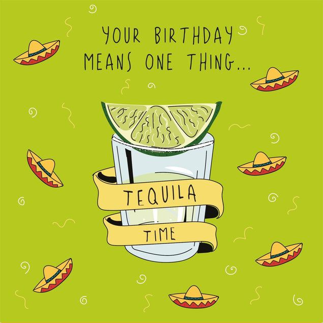 Tequila Time Birthday Confetti-exploding Greetings Card